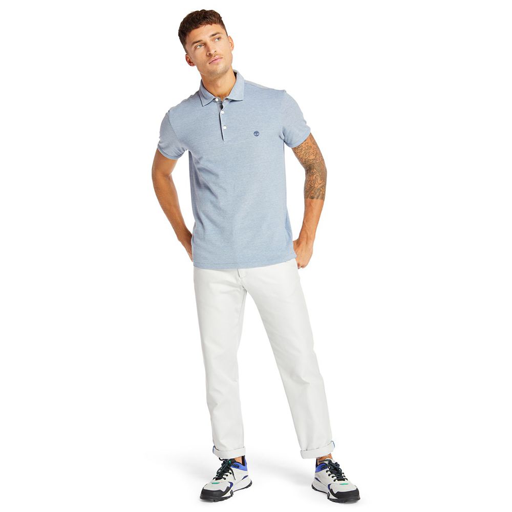 Polo Timberland Barbati Albastri - Baboosic Brook Slim Fit Shirt - Romania - IRSZQG276